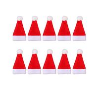 MISUVRSE 10 gorros de Papá Noel, cuchillo, tenedor, soporte para cubiertos, soporte para utensilios de cocina, hogar, mesa de comedor, decoración de fiestas, gorros de Papá Noel, soporte para