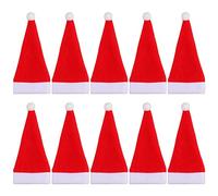 MISUVRSE 10 gorros de Papá Noel, cuchillo, tenedor, soporte para cubiertos, soporte para utensilios de cocina, hogar, mesa de comedor, decoración de fiestas, gorros de Papá Noel, soporte para