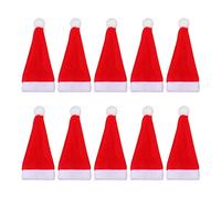 MISUVRSE 10 gorros de Papá Noel, cuchillo, tenedor, soporte para cubiertos, soporte para utensilios de cocina, hogar, mesa de comedor, decoración de fiestas, gorros de Papá Noel, soporte para