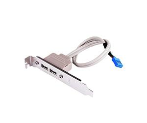 MISUVRSE 2 Puertos USB2.0 Hub 9Pin Header Header Header Adaptador Hembra Escritorio Ordenador Parte Trasera Placa Base Soporte Extensión 30cm