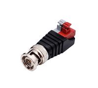 MISUVRSE BNC - Adaptador de balunes de video BNC macho BNC macho a terminal de tornillo de 2 pines, abrazadera de cable sin soldadura, adaptador BNC