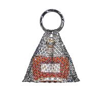 MISUVRSE Bolsa de vino con mango de resina, botella de champán, bolsa para botellas de agua, suministros de fiesta, redes, pedrería, soporte para botellas, redes, diamantes de imitación, Plum Wreath
