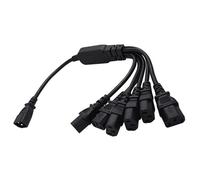 MISUVRSE Cable de alimentación adaptable, PDU, UPS y monitor, divisor C14 a 6 x C13, cable de alimentación IEC320, ideal para distribución, extensión de enchufe de 150 cm