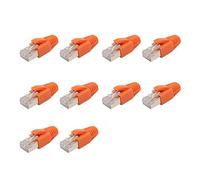 MISUVRSE Conector de módulo RJ45 Cat7 chapado en oro de 50 μ con blindaje de metal para una transmisión de datos segura y estable. Cable de alimentación Crimpado