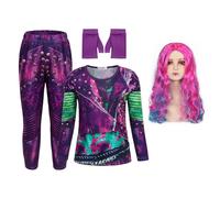 MISUVRSE Disfraz de 4 piezas Descendant Isles of the Lost Deluxe, disfraz de cosplay de Halloween para niñas, regalos, disfraces descendientes, Guantes para ropa, 150 cm