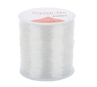 MISUVRSE Hilo de perlas de cristal elástico Cuerda de poliéster resistente y resistente para diseños de joyas profesionales Cordón elástico de perlas, 1.2mm, como se describe