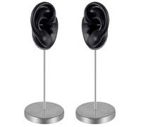 MISUVRSE Modelo de oído de silicona para ejercicios de perforación y exhibición de joyas, realista izquierda y derecha, orejas de simulación humana, réplicas pantallas artificiales, talla única, como