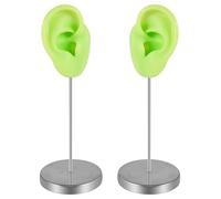 MISUVRSE Modelo de oído de silicona para ejercicios de perforación y exhibición de joyas, realista izquierda y derecha, orejas de simulación humana, réplicas pantallas artificiales, talla única, como