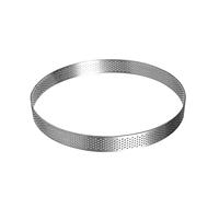 MISUVRSE Molde circular de acero inoxidable perforado para tartas de frutas, pasteles, mousse de cocina