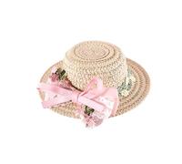 MISUVRSE Perrito Sunbonnet Suministros Sombrero De Paja Con Cinta Arcos Correas Al Aire Libre Sunbonnet Suministros Paja Sombreros De Sol Para Mascotas