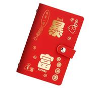 MISUVRSE Portadinero premium de piel sintética con una capacidad de 100 billetes y páginas de contabilidad integradas para una fácil gestión del dinero, planificador de viajes, Red Riches