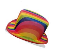 MISUVRSE Sombrero alto de color arcoíris para festivales de música para adultos, unisex, todos los tocados a juego, espectáculos de escenario para eventos temáticos, reuniones ajustables