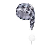MISUVRSE Sombrero de Papá Noel de Navidad a cuadros gruesos y pompones peludos blancos para fiestas de Navidad, disfraces, cosplay, multicolor