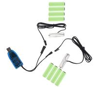 MISUVRSE Tipo C USB a 1 V-24 V voltaje ajustable LR6 / AM3 / AA eliminadores de batería reemplazan 1-8 piezas baterías para lámpara de juguete juego AA cargador de batería