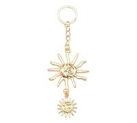 MISUVRSE Versátil y encantador llavero de sol y luna, colgante de bolsa de moda de larga duración, colgante de metal, exquisita artesanía y resistente a la decoloración, Sol, Gold