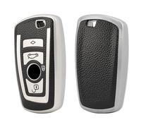 Misuyue mw Funda para llave de coche de piel y TPU, 4 botones, compatible con B-MW 1 3 4 5 6 7 Series X3 X4 M5 M6 GT3 GT5 F10 F12 F20 F25 F30