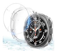 Misxi 2+2 Piezas Funda PC y Protector de Vidrio Templado para Samsung Galaxy Watch 8 44mm, con Kit de Alineación Automática, Resistente a Rayaduras para Galaxy Watch8, Transparente