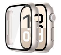 Misxi 2 unidades de carcasa dura de policarbonato con protector de pantalla templado para Apple Watch Series 11 (2025) Series 10 42 mm, ultra fina, anticaídas, resistente a los arañazos, protección