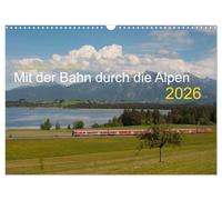 Mit der Bahn durch die Alpen (Wandkalender 2026 DIN A3 quer), CALVENDO Monatskalender: Eisenbahn in den Alpenländern Schweiz, Österreich, Deutschland