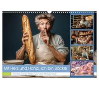 Mit Herz und Hand, Ich bin Bäcker (Wandkalender 2026 DIN A3 quer), CALVENDO Monatskalender: Sie stehen auf, wenn die Welt noch schläft - mit Mehl an ... und Bäcker sind wahre Handwerkskünstler.