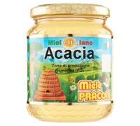 MiTA - Miel de Acacia, 100% Italiana en Florero de Vidrio Miel Dolcificante Edulcorante Natural Praconi, 250g