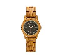 MiTA Orologio Donna da polso al quarzo pregiatissimo Legno di ulivo Made IN Italy. Cassa con quadrante Color Nero, diametro 40mm, spessore 10mm. Larghezza maglie 20mm. MT-AIOL06