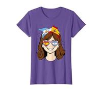 Mitad Argentina Mitad española niña, España Argentina niñas Camiseta, Mujer, Morado Jaspeado, XL