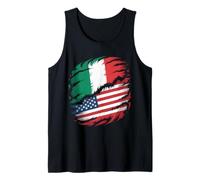 Mitad Bandera Americana Italia raíces USA Itale ADN Camiseta sin Mangas