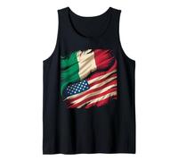 Mitad Bandera Americana Italia raíces USA Itale ADN Camiseta sin Mangas