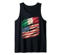Mitad Bandera Americana Italia raíces USA Itale ADN Camiseta sin Mangas