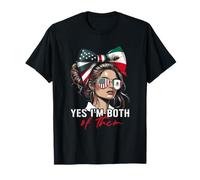 Mitad bandera mexicana americana de México Estados Unidos Sí Im Both Of Them Camiseta