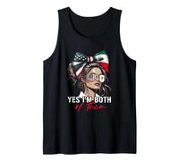 Mitad bandera mexicana americana de México Estados Unidos Sí Im Both Of Them Camiseta sin Mangas