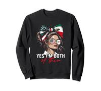 Mitad bandera mexicana americana de México Estados Unidos Sí Im Both Of Them Sudadera