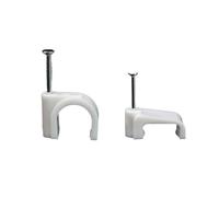 Mitad de abrazadera con gancho en J y clavo, Clavo en Clips for Cable Blanco Plano 4-16mm 100uds(Flat 6mm 100PCS)