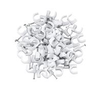 Mitad de abrazadera con gancho en J y clavo, Clips for Cables Redondos 4-16mm 100uds(16mm)