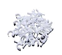 Mitad de abrazadera con gancho en J y clavo, Clips for cables redondos, blancos, 3-10 mm, paquete de 100(Diameter 9mm-100pcs)