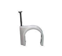Mitad de abrazadera con gancho en J y clavo, Clips for cables redondos, blancos, 4-12 mm, paquete de 100 unidades(Round 4mm 100pcs)