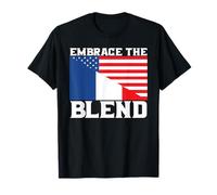 Mitad Francesa Mitad Americana Bandera de Estados Unidos Francia Americana Camiseta