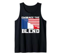 Mitad Francesa Mitad Americana Bandera de Estados Unidos Francia Americana Camiseta sin Mangas