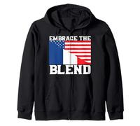 Mitad Francesa Mitad Americana Bandera de Estados Unidos Francia Americana Sudadera con Capucha