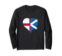 Mitad Inglesa Mitad Escocesa Una Bandera Inglaterra Escocia Manga Larga