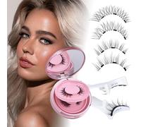Mitad magnética suave con aplicador, reutilizable, cómoda magnética, sin pegamento, no necesita delineador de ojos, estilo ojo de gato