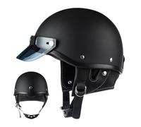 Mitad motocicleta cascos para hombres mitad Shell casco | Casco de bicicleta con visera y velocímetro para carrera, trabajo, viajes, monopatín y scooter