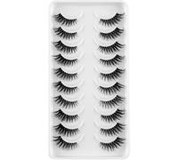 Mitad pestañas postizas D Curl Rayas rusas Natural 1/2 Pestañas Manga Lashes 3/4 Pestañas Naturales Pestañas postizas que parecen grupos individuales Wispy Mink Eye Lashes Pack (DKF14)