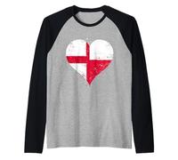Mitad Polaca Mitad Inglesa Una Bandera de Polonia Inglaterra Camiseta Manga Raglan