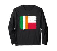 Mitad Polaca Mitad Irlandesa Una Bandera Polonia Irlanda Manga Larga