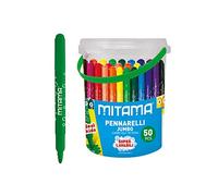 Mitama - 62875 - Tarro Maxi de repuesto 50 rotuladores Jumbo Super lavables punta Maxi 5 mm - Colores surtidos