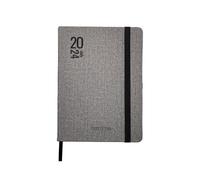 MITAMA Agenda gris negra - Planificador diario - 12 meses 2024-366 páginas + 66 contenidos extra - Bolsillo interior + lápiz a juego - 15 x 21 cm