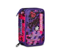 Mitama - ASTUCCIO 3 Zip, Estuche 3 Cremallera niñas y niñas, Negro, Taglia Unica -