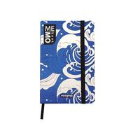Mitama Cuaderno de bolsillo Gráfico WAVES - MEMO BOOK - NOTEBOOK - Tapa Soft Touch - Bolsillo interior + lápiz incluido - Hojas a cuadros de 5 mm - 9 x 14 cm